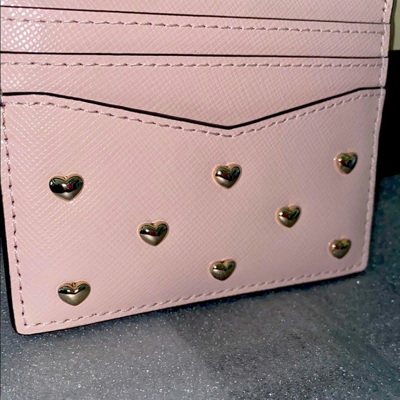 Kate Spade Pink Card Holder with Heart 🤍 Accents NWT 🏷 - Picture 2 of 8